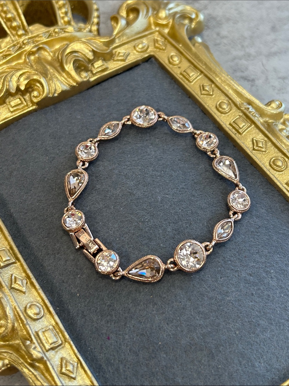 Givenchy Rose Gold Crystal Link Bracelet